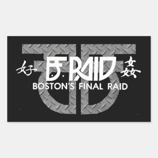 Adesivo Retangular Stickers B.F. Raid (Raid Final de Boston)