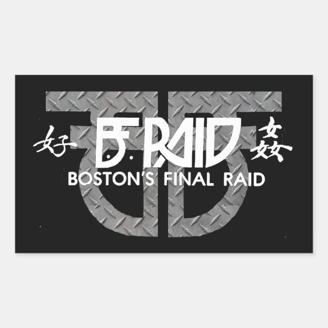 Adesivo Retangular Stickers B.F. Raid (Raid Final de Boston) (Frente)