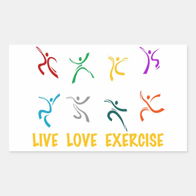 Adesivo Retangular Stickers de exercícios de amor ao vivo (Frente)