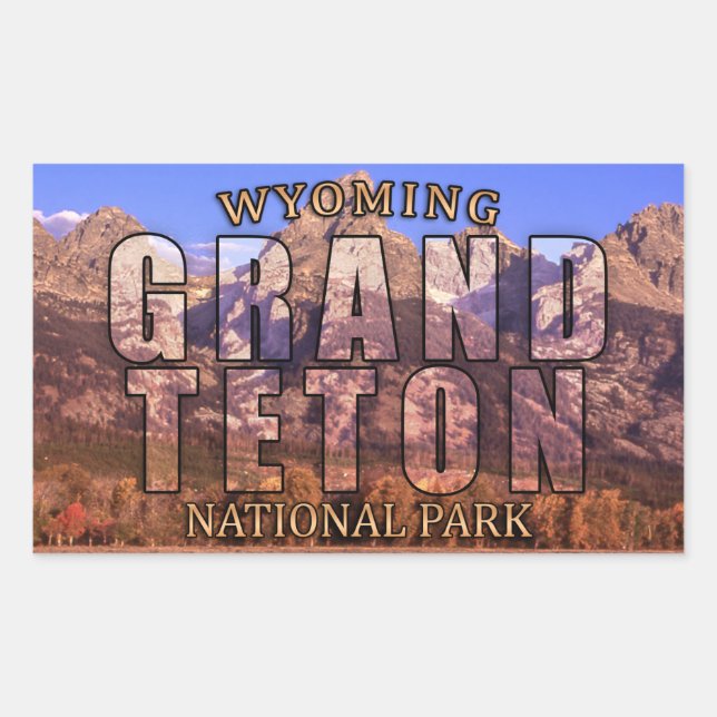 Adesivo Retangular Stickers do Grand Teton National Park (Frente)