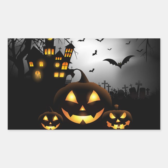 Adesivo Retangular Stickers Halloween (Frente)