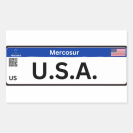 Adesivo Retangular Stickers USA Mercosur