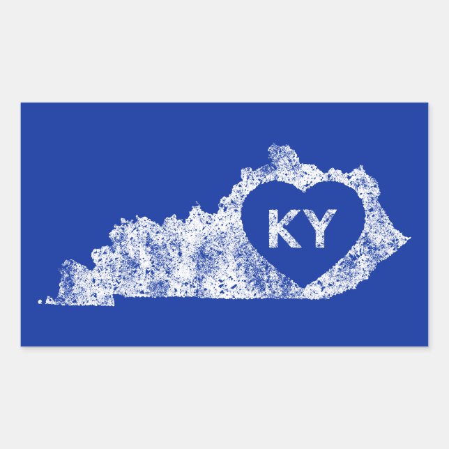 Adesivo Retangular Stickers Usados I Love Kentucky State (Frente)