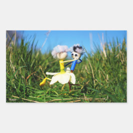 Adesivo Retangular Stijldansende Fubby's in Narcissen jurk.