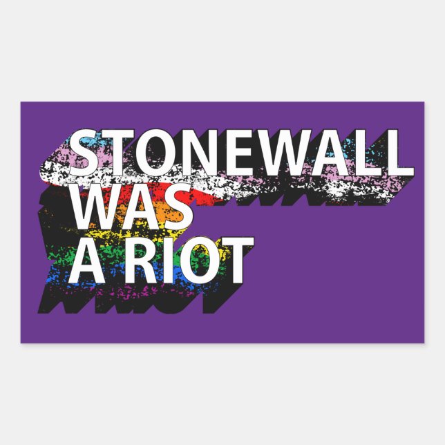 Adesivo Retangular STONEWALL FOI UM T-Shirt RIOT (Frente)