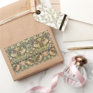 Adesivo Retangular Strawberry Theves por William Morris, Vintage Art