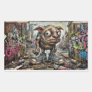 Adesivo Retangular Street Art Urban Monster Canvas