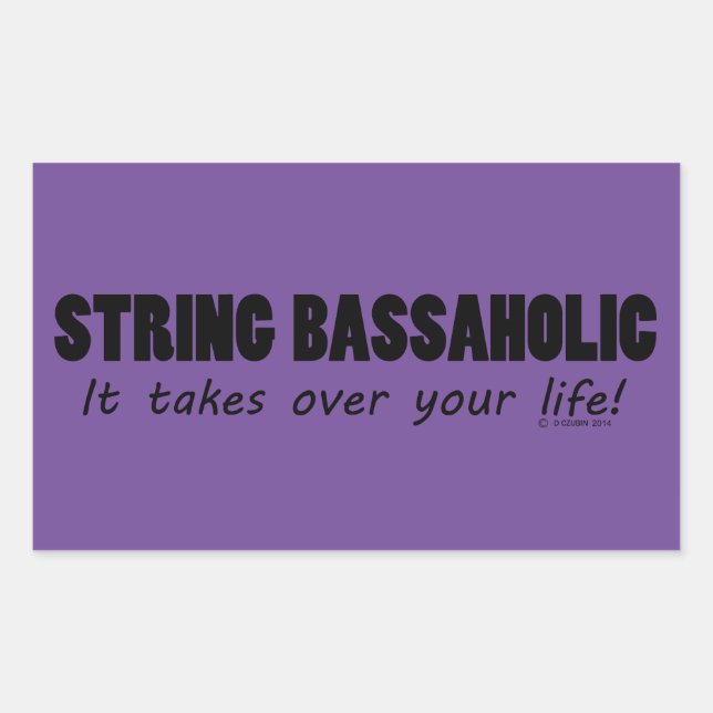 Adesivo Retangular String Bassaholic Life Rectangular Sticker (Frente)