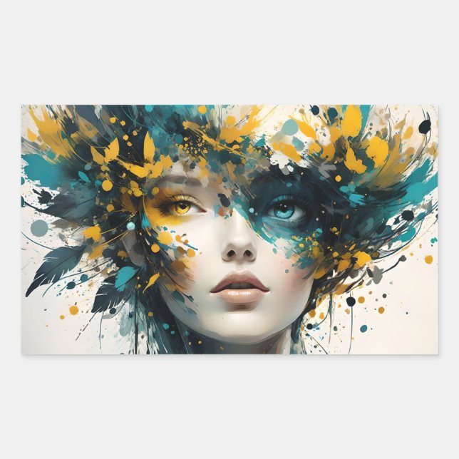 Adesivo Retangular Sua Criatividade com Arte Digital Impressionante (Frente)