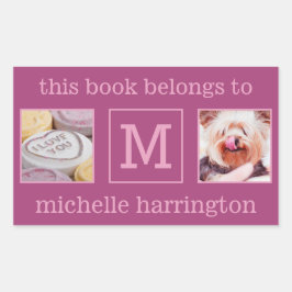 ADESIVO RETANGULAR SUAS FOTOS, NOME E VÍDEOS MONOGRAM