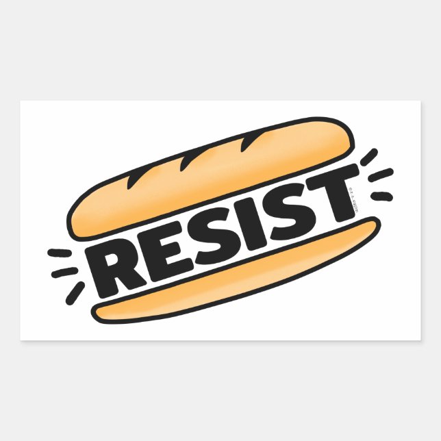 Adesivo Retangular Sub-Sandwich Resistir ao fascismo (Frente)