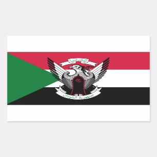 Adesivo Retangular Sudan Flag & Emblem, Flag of Sudan