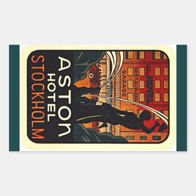 Adesivo Retangular Suecia Estocolmo do Sticker Viagens vintage (Frente)
