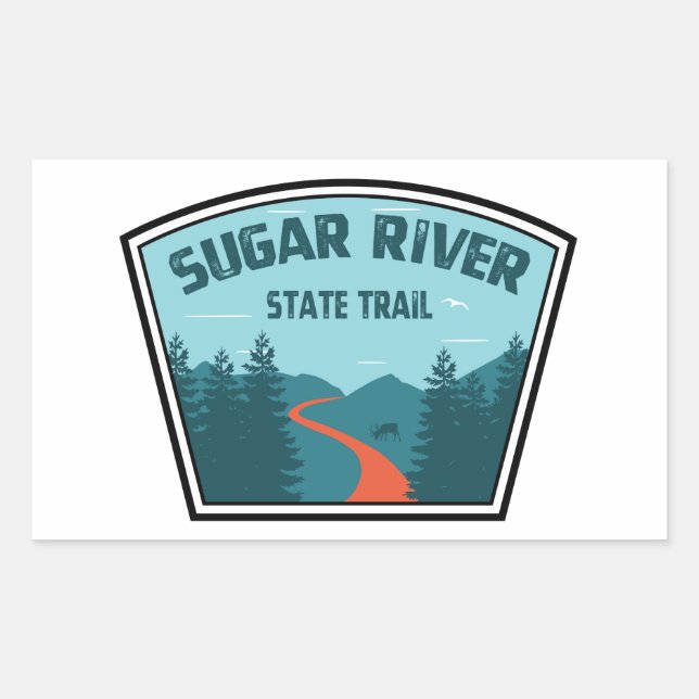Adesivo Retangular Sugar River State Trail Wisconsin (Frente)