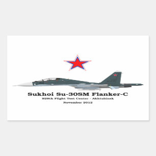 Adesivo Retangular Sukhoi Profile Su-30SM Flanker-C