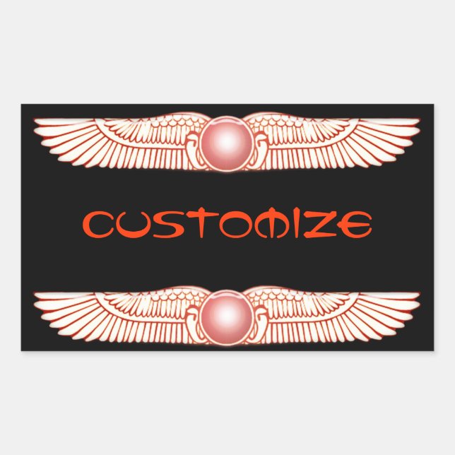 Adesivo Retangular Sumerian Anunnaki Winged Sun Disc (Frente)