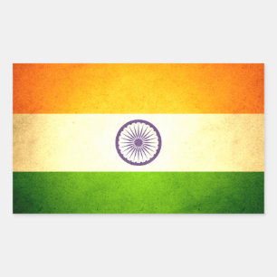 Adesivo Retangular Sun beijou a bandeira de India