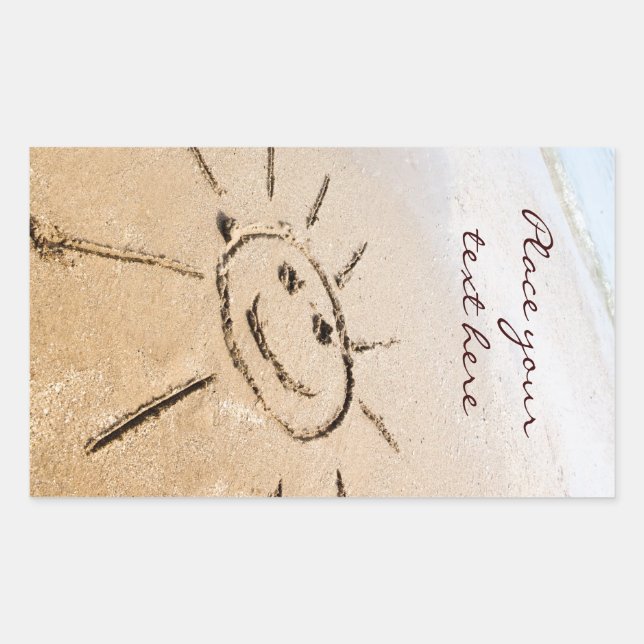 Adesivo Retangular Sun Na Praia (Frente)