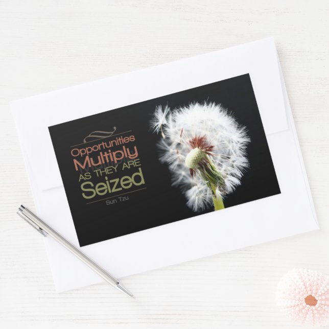 Adesivo Retangular Sun Tzu Inspirational Cote "Oportunidades" (Envelope)