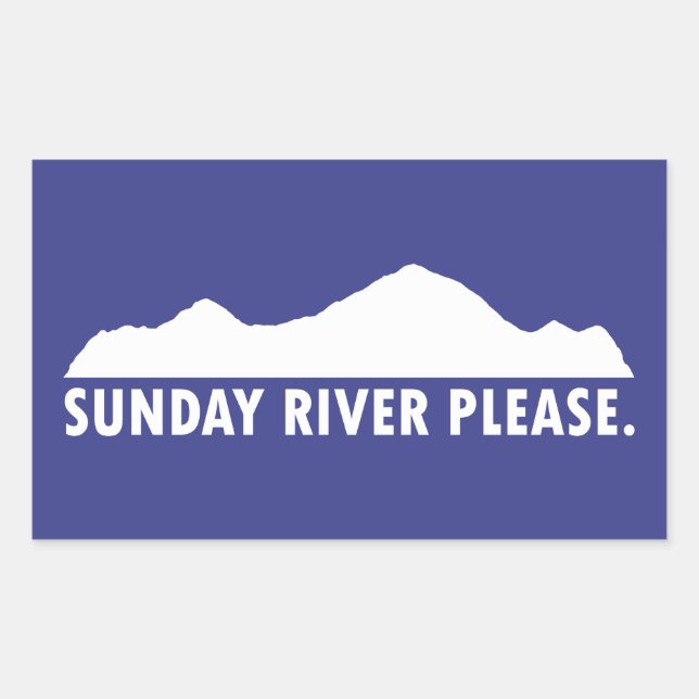 Adesivo Retangular Sunday River Maine Por favor (Frente)