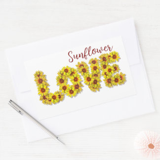 Adesivo Retangular Sunflower Love Sticker