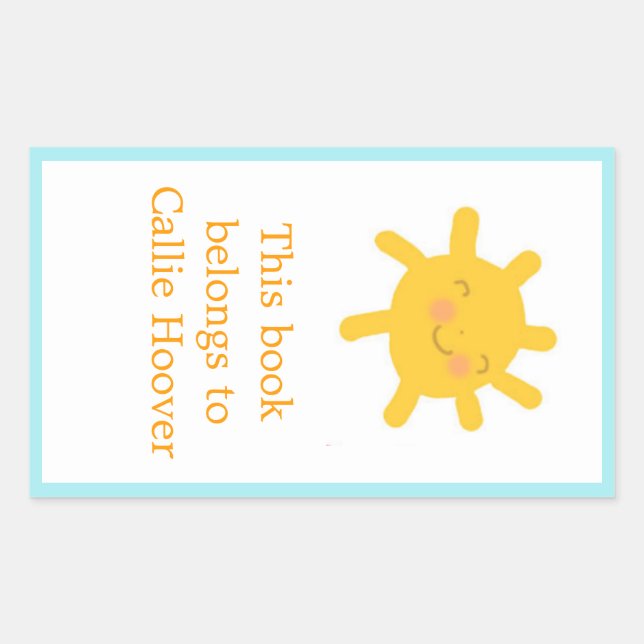 Adesivo Retangular Sunny Bookplate (Frente)