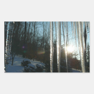 Adesivo Retangular Sunrise Através De Ícicletas Winter Nature Fotog