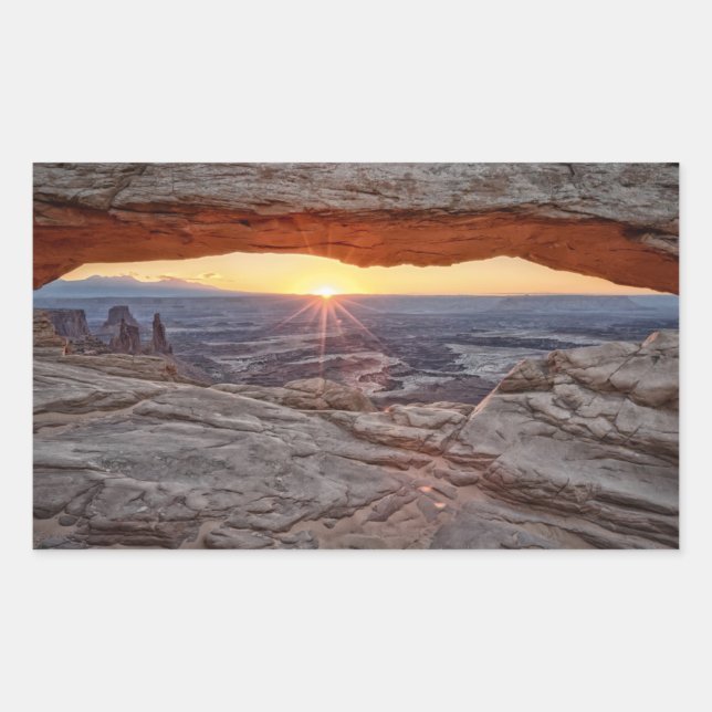 Adesivo Retangular Sunrise no Arco Mesa, Parque Nacional Canyonlands (Frente)