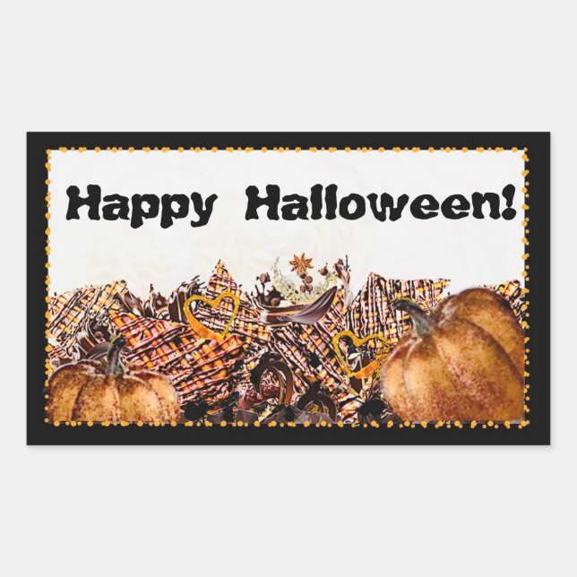 ADESIVO RETANGULAR SUNS! RAIO DE SOL! FELIZ HALLOWEEN! :) (Frente)