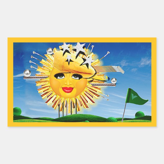 ADESIVO RETANGULAR SUNS! SUNSHINE! SUNNY DAY OF GOLF! (Frente)