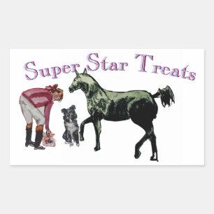 Adesivo Retangular super-estrela trata o Sticker