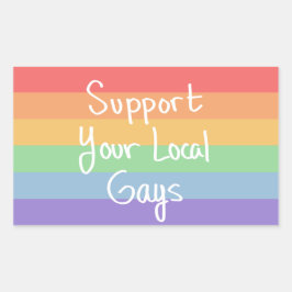 Adesivo Retangular Suportar o Gay Sticker Local