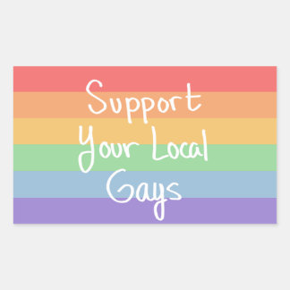 Adesivo Retangular Suportar o Gay Sticker Local