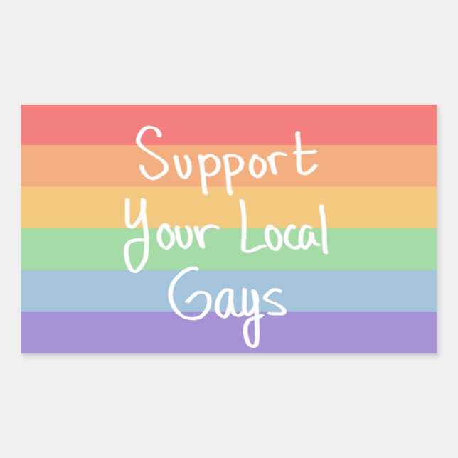Adesivo Retangular Suportar o Gay Sticker Local (Frente)