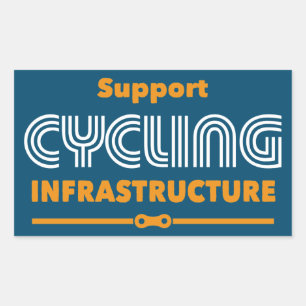 Adesivo Retangular Suporte à infraestrutura de ciclo