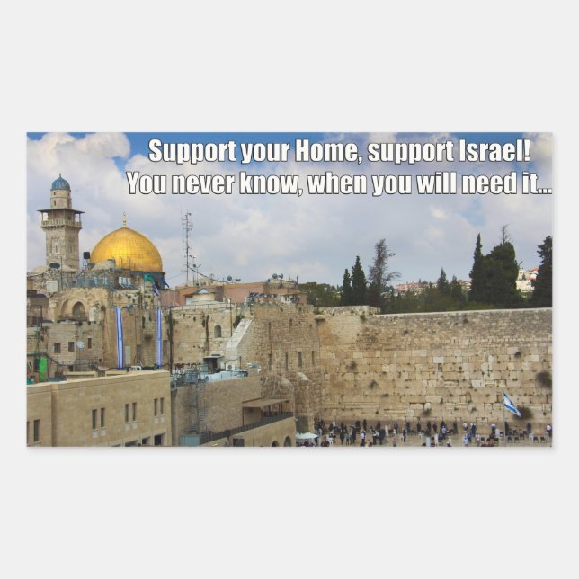 Adesivo Retangular Suporte a Israel Sticker (Frente)