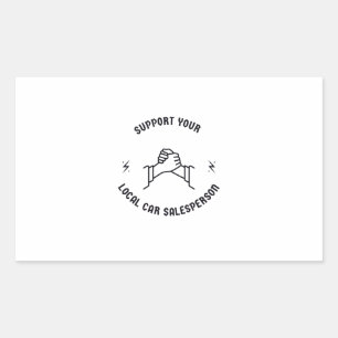 Adesivo Retangular Suporte ao vendedor local de carros