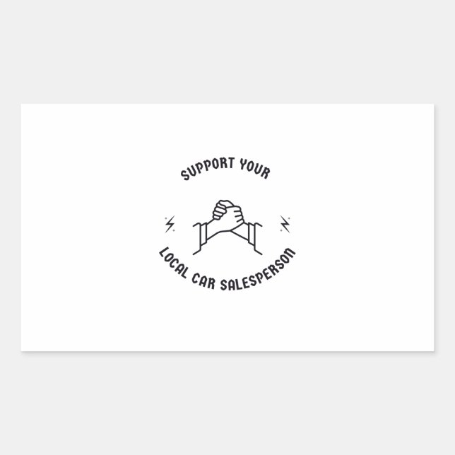 Adesivo Retangular Suporte ao vendedor local de carros (Frente)