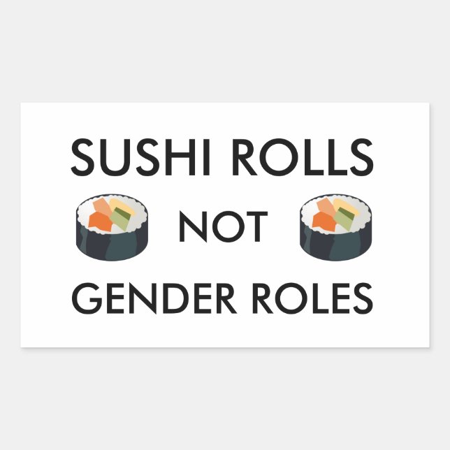 Adesivo Retangular Sushi Rolls Not Gender Rolls Sticker (Frente)