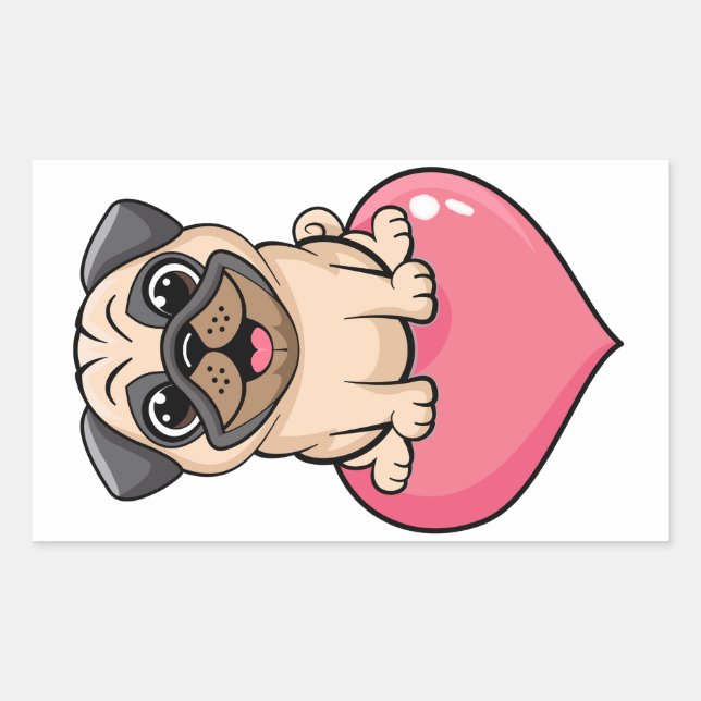 Adesivo Retangular Süsser Mops (Frente)