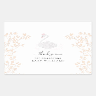 Adesivo Retangular Swan Princess Obrigado Favor