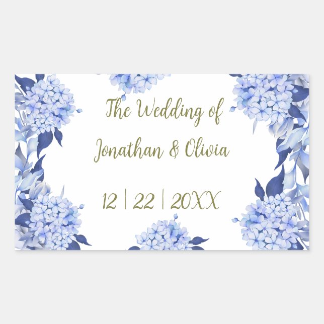 Adesivo Retangular Sweet Shower Spring purple Floral Wedding (Frente)