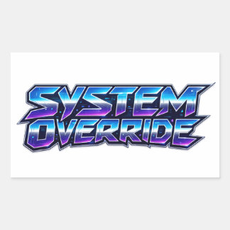 Adesivo Retangular System Override Futuristic Tech Sticker