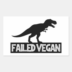 Adesivo Retangular T-Rex Falhou Vegan