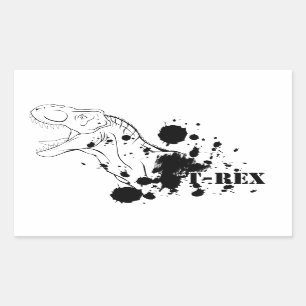 Adesivo Retangular T-Rex (preto e branco)