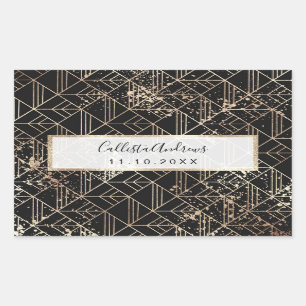 Adesivo Retangular Tabuleiro de Tintas Geométricas Douradas Retro Art