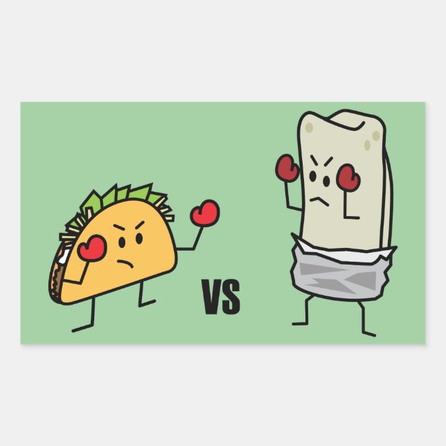 Adesivo Retangular Taco vs burrito (Frente)