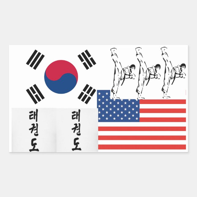 Adesivo Retangular Taekwondo Sticker (Frente)