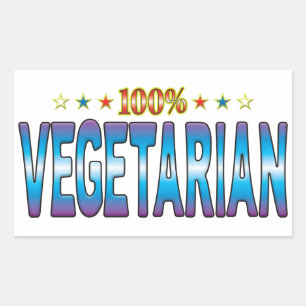 Adesivo Retangular Tag v2 da estrela do vegetariano
