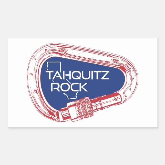 Adesivo Retangular Tahquitz Rock California Subindo Carabiner (Frente)